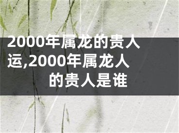 2000年属龙的贵人运,2000年属龙人的贵人是谁