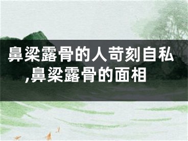 鼻梁露骨的人苛刻自私,鼻梁露骨的面相