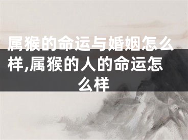 属猴的命运与婚姻怎么样,属猴的人的命运怎么样