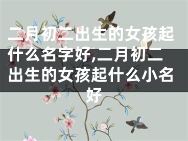 二月初二出生的女孩起什么名字好,二月初二出生的女孩起什么小名好