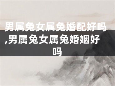 男属兔女属兔婚配好吗,男属兔女属兔婚姻好吗