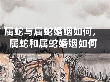 属蛇与属蛇婚姻如何,属蛇和属蛇婚姻如何