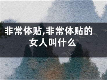 非常体贴,非常体贴的女人叫什么