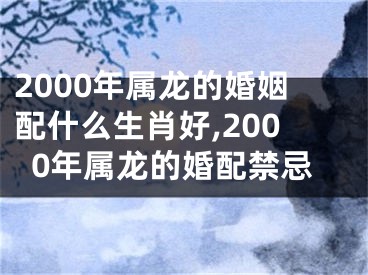 2000年属龙的婚姻配什么生肖好,2000年属龙的婚配禁忌