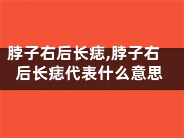 脖子右后长痣,脖子右后长痣代表什么意思