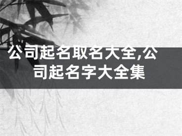 公司起名取名大全,公司起名字大全集
