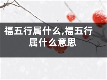 福五行属什么,福五行属什么意思