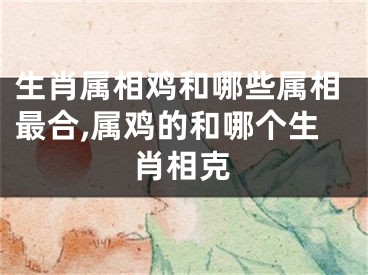 生肖属相鸡和哪些属相最合,属鸡的和哪个生肖相克