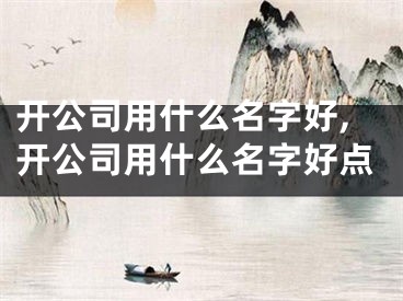 开公司用什么名字好,开公司用什么名字好点