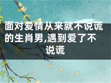 面对爱情从来就不说谎的生肖男,遇到爱了不说谎