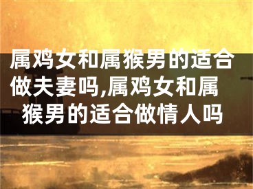 属鸡女和属猴男的适合做夫妻吗,属鸡女和属猴男的适合做情人吗