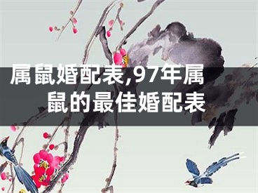 属鼠婚配表,97年属鼠的最佳婚配表