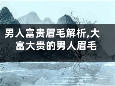 男人富贵眉毛解析,大富大贵的男人眉毛