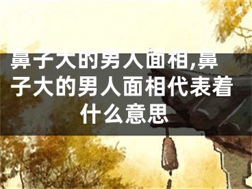 鼻子大的男人面相,鼻子大的男人面相代表着什么意思