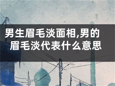 男生眉毛淡面相,男的眉毛淡代表什么意思