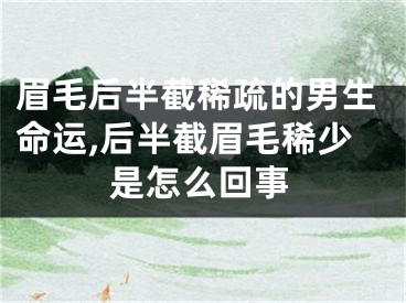 眉毛后半截稀疏的男生命运,后半截眉毛稀少是怎么回事