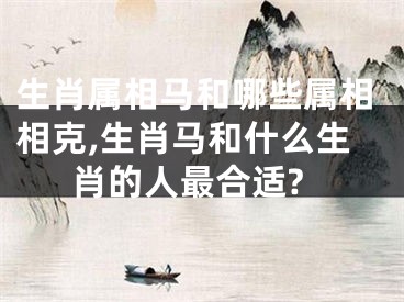 生肖属相马和哪些属相相克,生肖马和什么生肖的人最合适?
