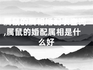属鼠的属相婚配表查询,属鼠的婚配属相是什么好