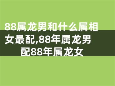 88属龙男和什么属相女最配,88年属龙男配88年属龙女