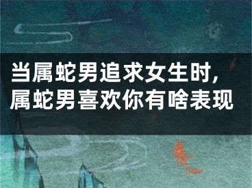 当属蛇男追求女生时,属蛇男喜欢你有啥表现