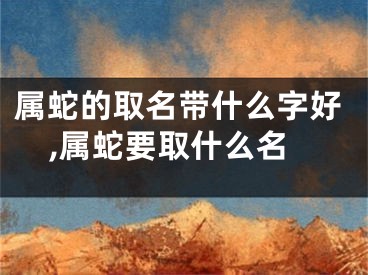 属蛇的取名带什么字好,属蛇要取什么名