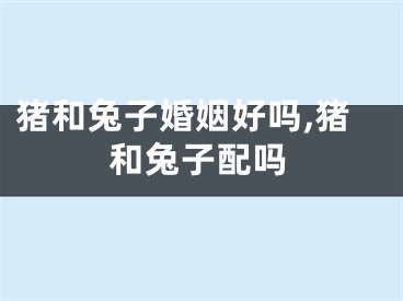 猪和兔子婚姻好吗,猪和兔子配吗