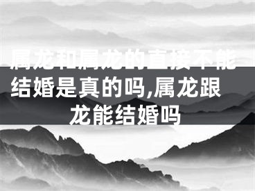 属龙和属龙的直接不能结婚是真的吗,属龙跟龙能结婚吗