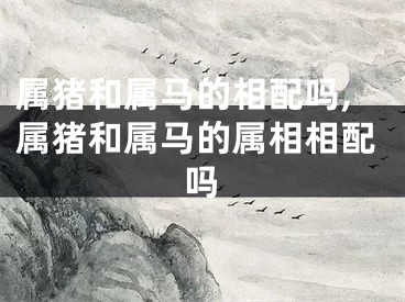 属猪和属马的相配吗,属猪和属马的属相相配吗