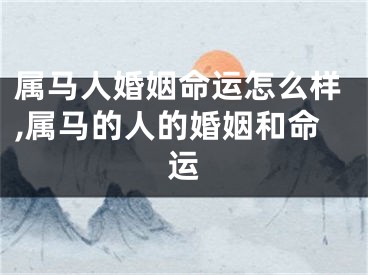 属马人婚姻命运怎么样,属马的人的婚姻和命运