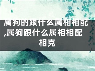 属狗的跟什么属相相配,属狗跟什么属相相配相克