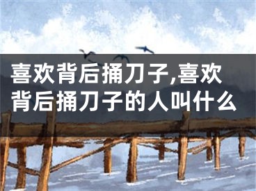 喜欢背后捅刀子,喜欢背后捅刀子的人叫什么