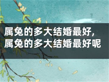 属兔的多大结婚最好,属兔的多大结婚最好呢