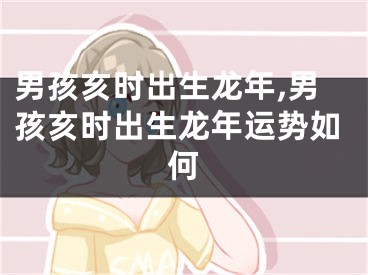 男孩亥时出生龙年,男孩亥时出生龙年运势如何