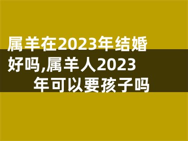 属羊在2023年结婚好吗,属羊人2023年可以要孩子吗