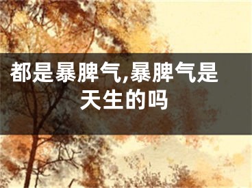 都是暴脾气,暴脾气是天生的吗