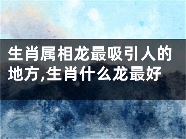生肖属相龙最吸引人的地方,生肖什么龙最好