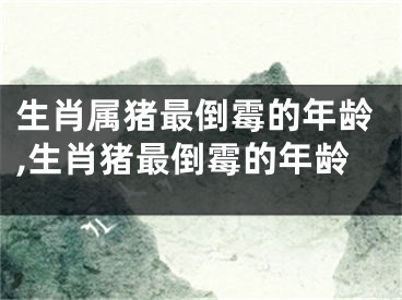 生肖属猪最倒霉的年龄,生肖猪最倒霉的年龄
