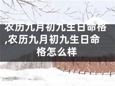 农历九月初九生日命格,农历九月初九生日命格怎么样