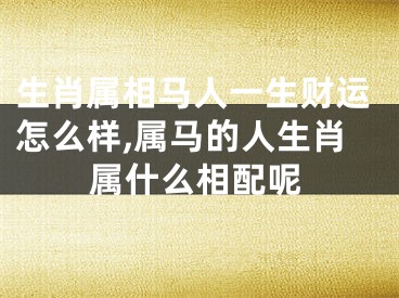生肖属相马人一生财运怎么样,属马的人生肖属什么相配呢