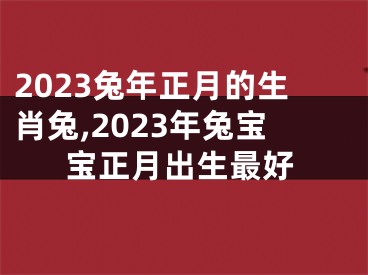 2023兔年正月的生肖兔,2023年兔宝宝正月出生最好