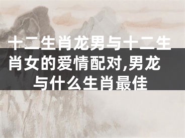 十二生肖龙男与十二生肖女的爱情配对,男龙与什么生肖最佳