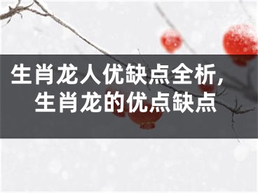 生肖龙人优缺点全析,生肖龙的优点缺点