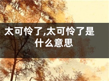 太可怜了,太可怜了是什么意思