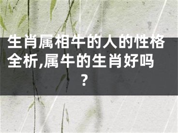 生肖属相牛的人的性格全析,属牛的生肖好吗?