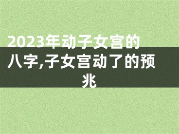 2023年动子女宫的八字,子女宫动了的预兆