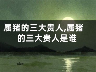 属猪的三大贵人,属猪的三大贵人是谁