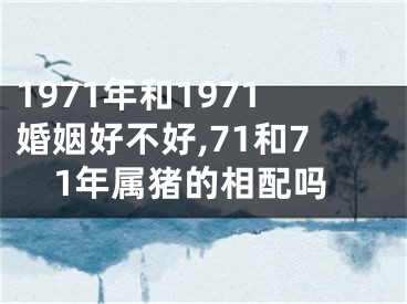 1971年和1971婚姻好不好,71和71年属猪的相配吗