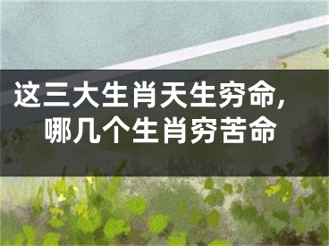 这三大生肖天生穷命,哪几个生肖穷苦命