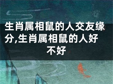 生肖属相鼠的人交友缘分,生肖属相鼠的人好不好