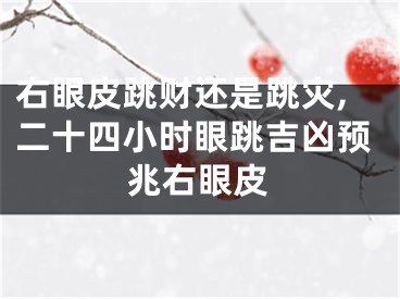 右眼皮跳财还是跳灾,二十四小时眼跳吉凶预兆右眼皮